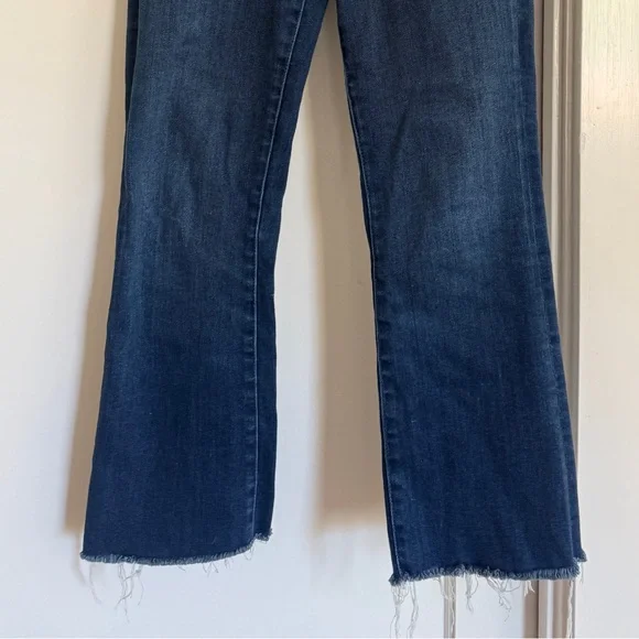 MOTHER The Hustler Ankle Fray Dark Blue Jeans - Picture 3 of 7